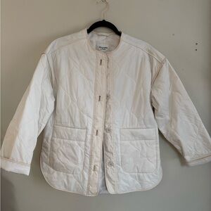 Abercrombie & Fitch Off-White Quilted Puffer Jacket